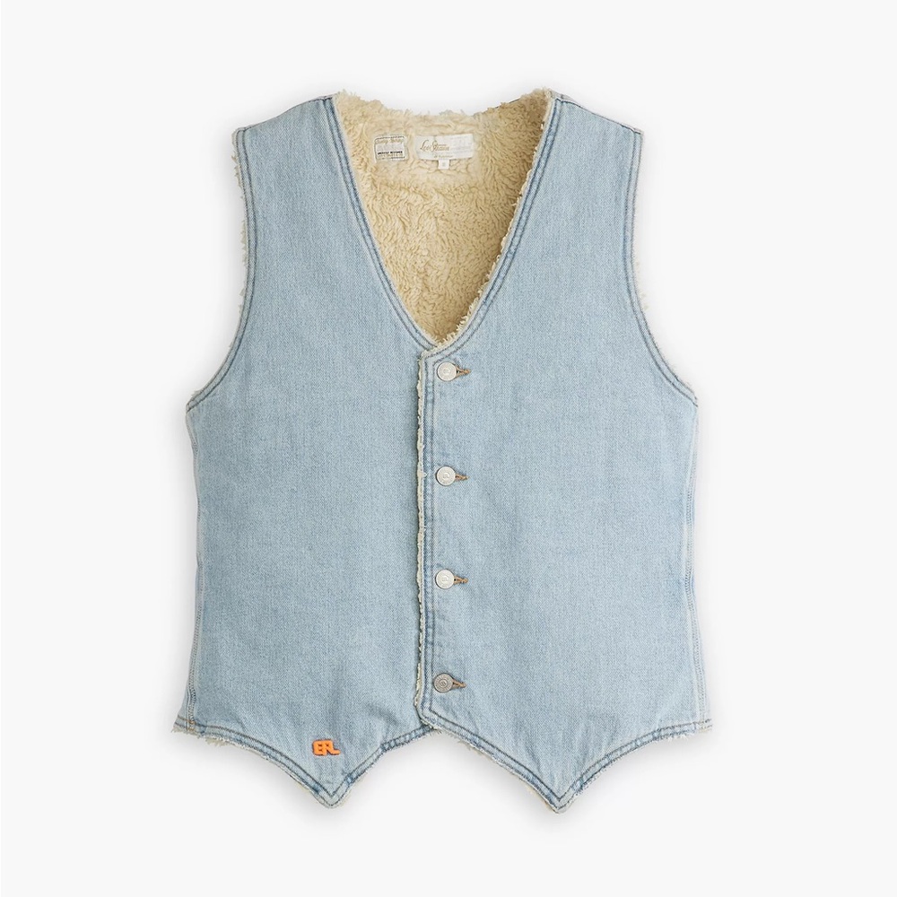 ERL X LEVIS SHERPA DENIM VEST  SIZE=XS